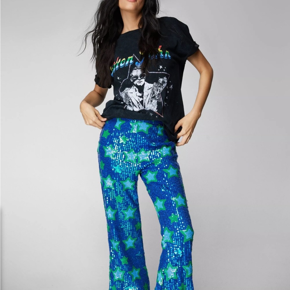 Star Sequin Pants Nasty Gal size 4 NWT